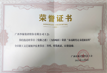 2021年全區職工文藝展演二等獎